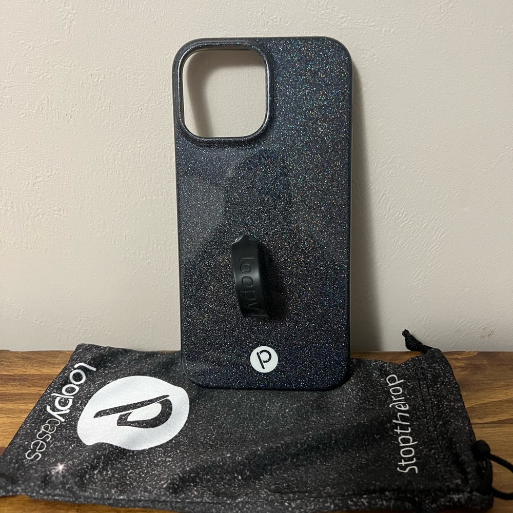 Loopy Case Black Glitter Phone Case